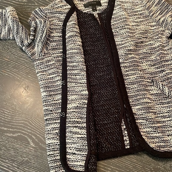 J.CREW Cardigan Sweater Black White Boucle 03509, Size XS - Picture 7 of 13